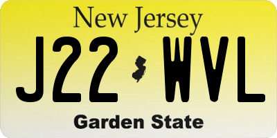 NJ license plate J22WVL