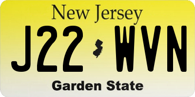 NJ license plate J22WVN