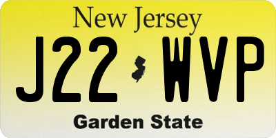 NJ license plate J22WVP