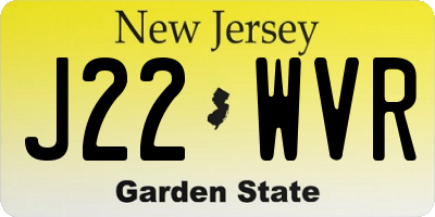 NJ license plate J22WVR