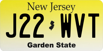NJ license plate J22WVT