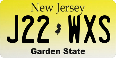NJ license plate J22WXS