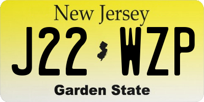 NJ license plate J22WZP