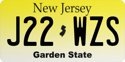NJ license plate J22WZS