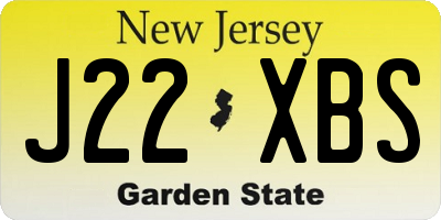 NJ license plate J22XBS