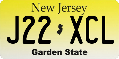 NJ license plate J22XCL