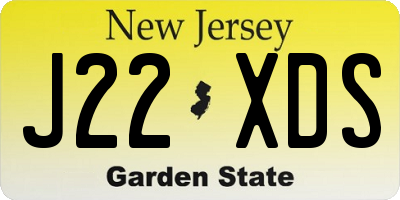 NJ license plate J22XDS