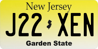 NJ license plate J22XEN