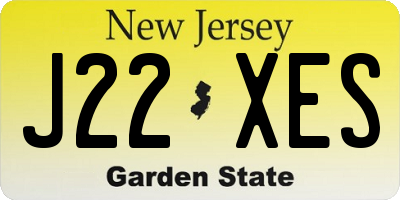 NJ license plate J22XES