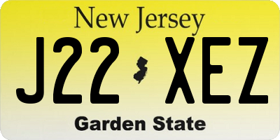 NJ license plate J22XEZ