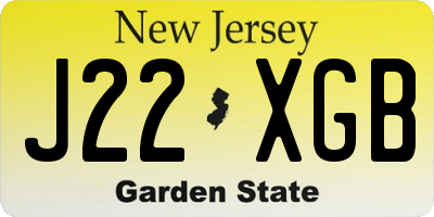 NJ license plate J22XGB