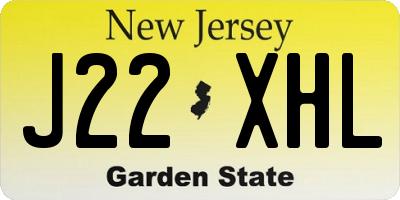 NJ license plate J22XHL
