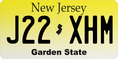 NJ license plate J22XHM