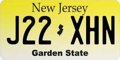 NJ license plate J22XHN