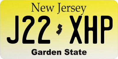 NJ license plate J22XHP