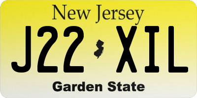 NJ license plate J22XIL
