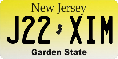 NJ license plate J22XIM