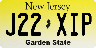 NJ license plate J22XIP