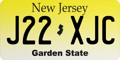 NJ license plate J22XJC