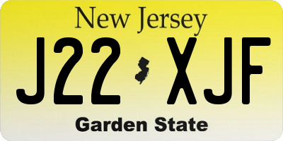 NJ license plate J22XJF