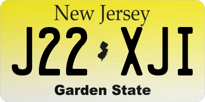 NJ license plate J22XJI