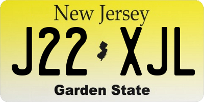 NJ license plate J22XJL