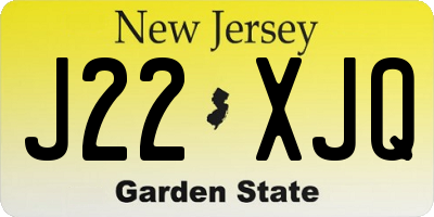 NJ license plate J22XJQ