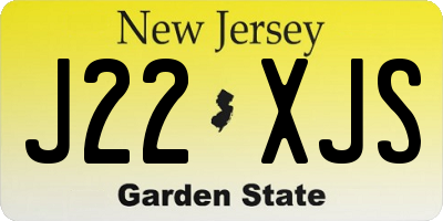 NJ license plate J22XJS