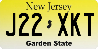 NJ license plate J22XKT