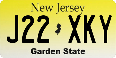 NJ license plate J22XKY