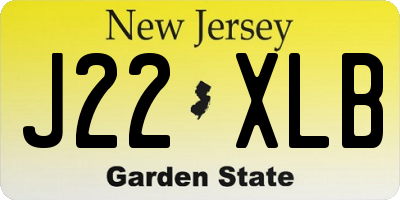 NJ license plate J22XLB
