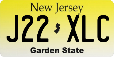 NJ license plate J22XLC