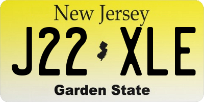 NJ license plate J22XLE