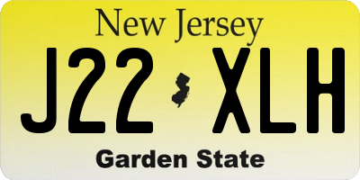 NJ license plate J22XLH