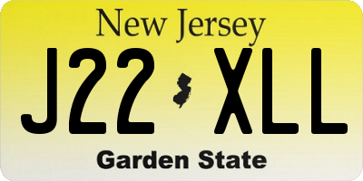 NJ license plate J22XLL