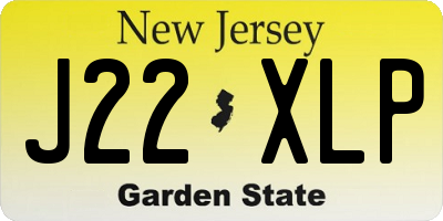 NJ license plate J22XLP