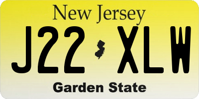 NJ license plate J22XLW