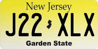 NJ license plate J22XLX