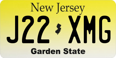 NJ license plate J22XMG