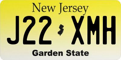 NJ license plate J22XMH
