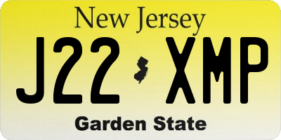 NJ license plate J22XMP