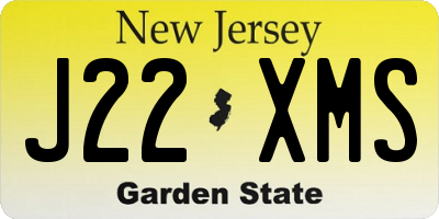 NJ license plate J22XMS