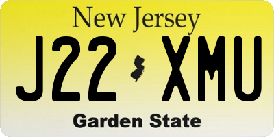 NJ license plate J22XMU