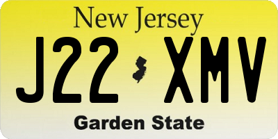 NJ license plate J22XMV