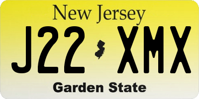 NJ license plate J22XMX
