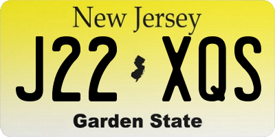 NJ license plate J22XQS