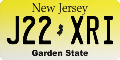 NJ license plate J22XRI