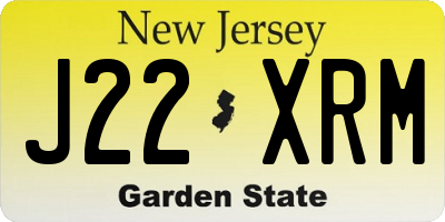 NJ license plate J22XRM