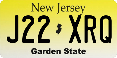 NJ license plate J22XRQ