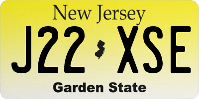 NJ license plate J22XSE